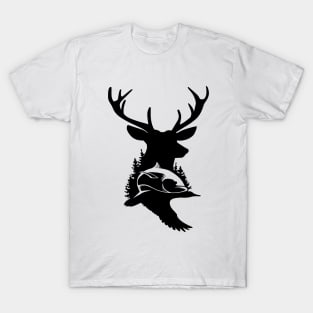 Outdoorsman T-shirt, Hunting T-shirt, Fishing T-shirt, Deer lmage, Elk Image, Fish Image, Deer shirt, Elk shirt, Fish shirt, Outdoors Shirt T-Shirt